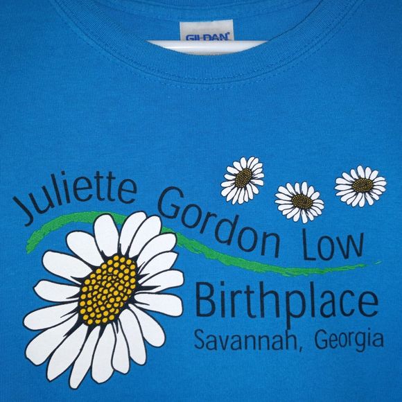 Juliette Gordon Low T Shirt Size Large Savannah Georgia Blue Girl Scout Founder - Picture 2 of 8